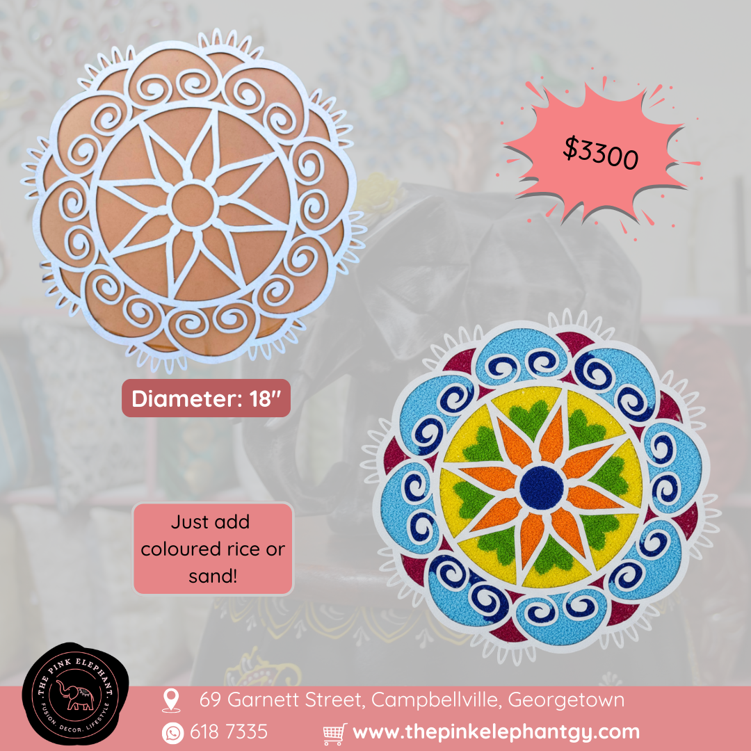 MDF Rangoli Stencil -Star Flower 18 inch