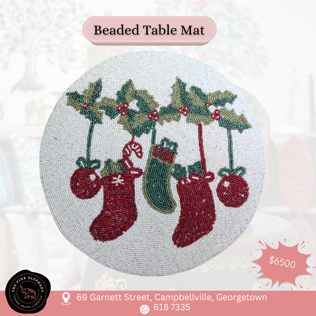 Beaded Placemat- Stockings