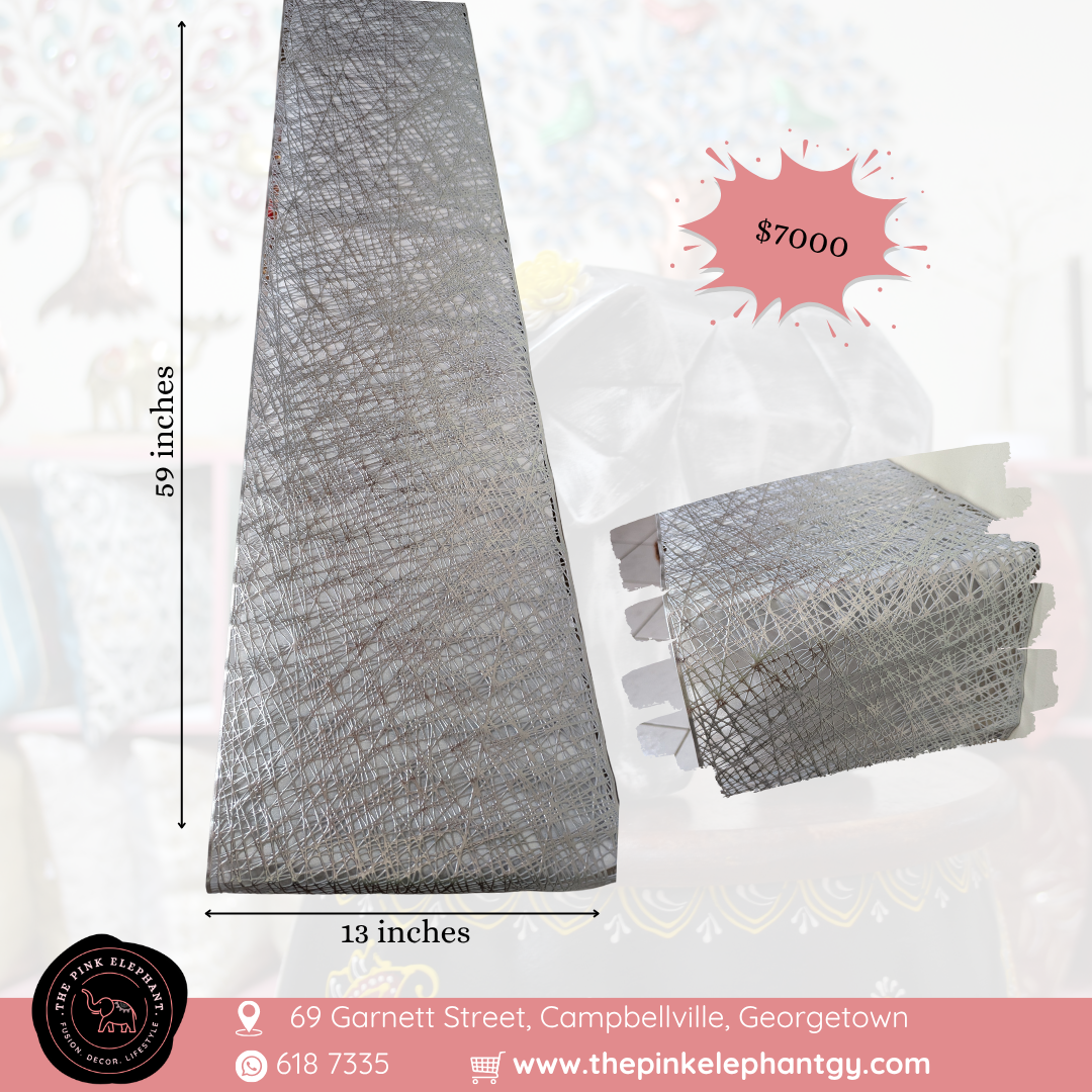 Silver Vinyl Table Runner