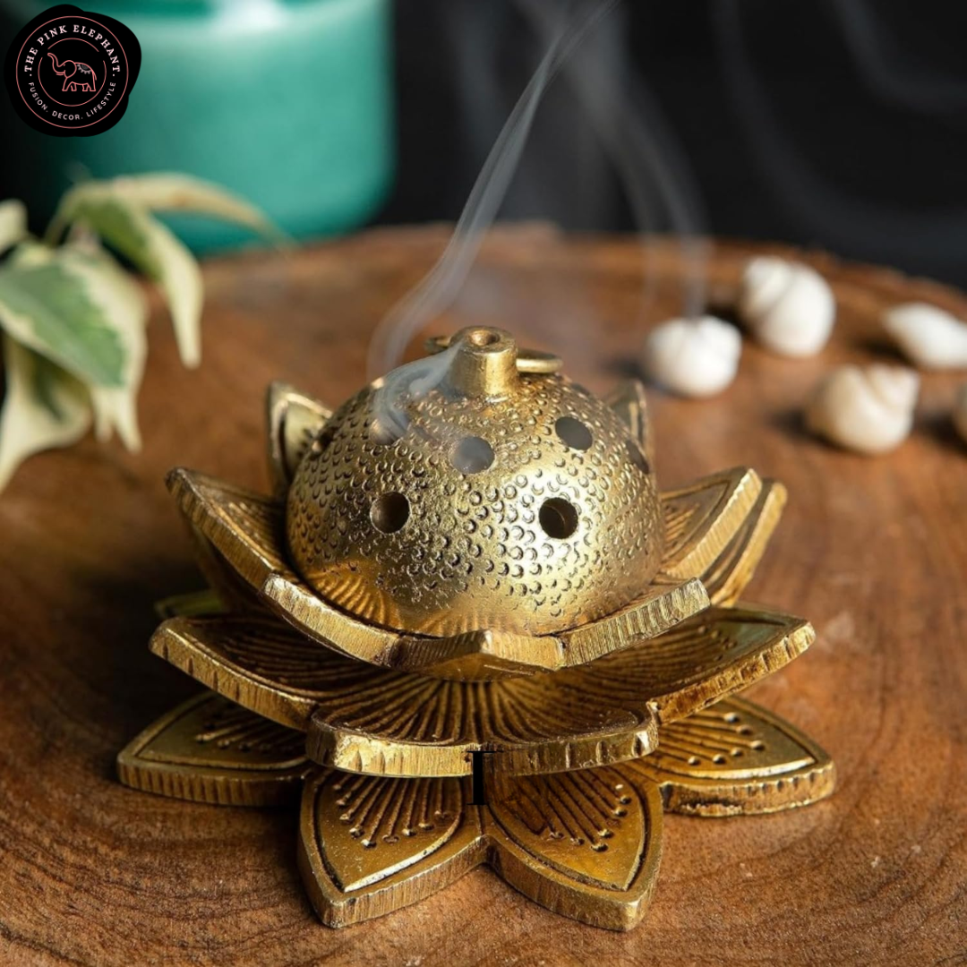 Brass Triple Lotus Incense Diffuser