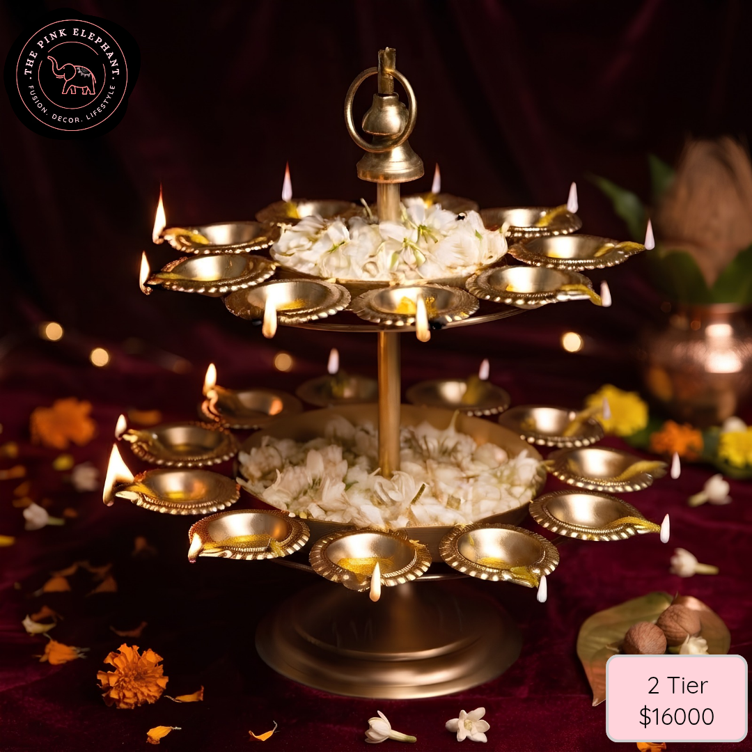 2 Tier Diya Urli Stand 16"