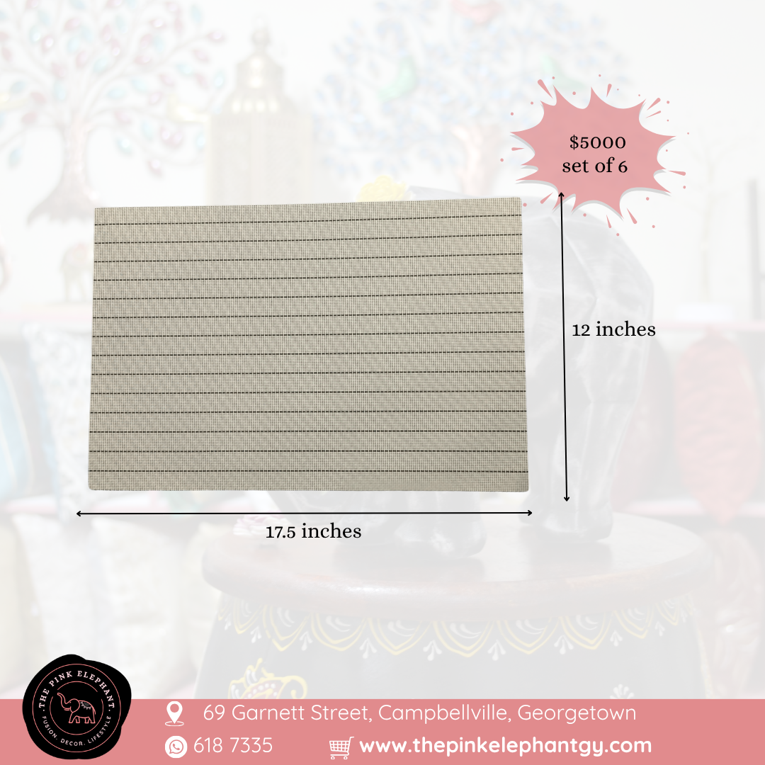 White w/ Black Vinyl Placemat