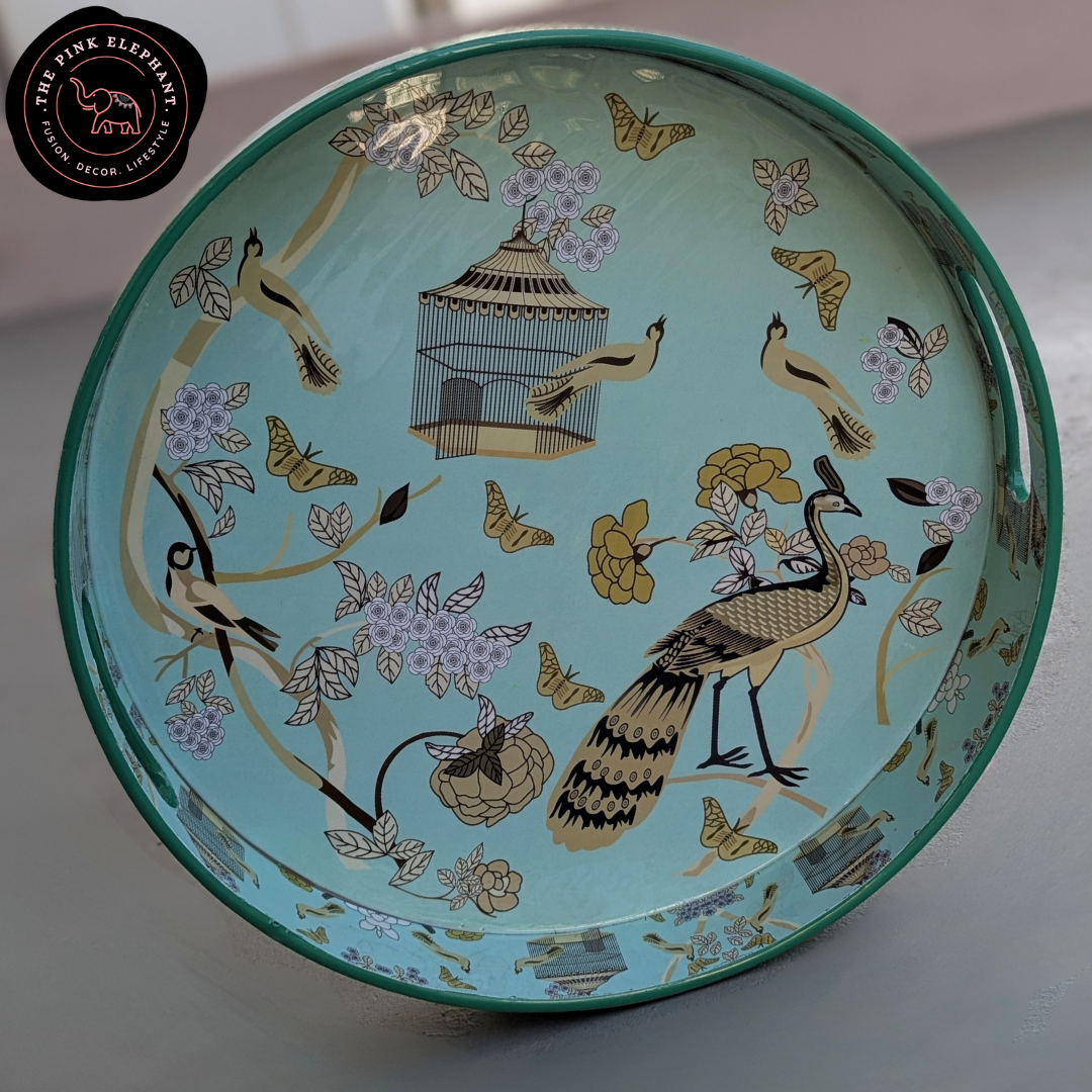 Round Mint Green Garden Tray 12 inch