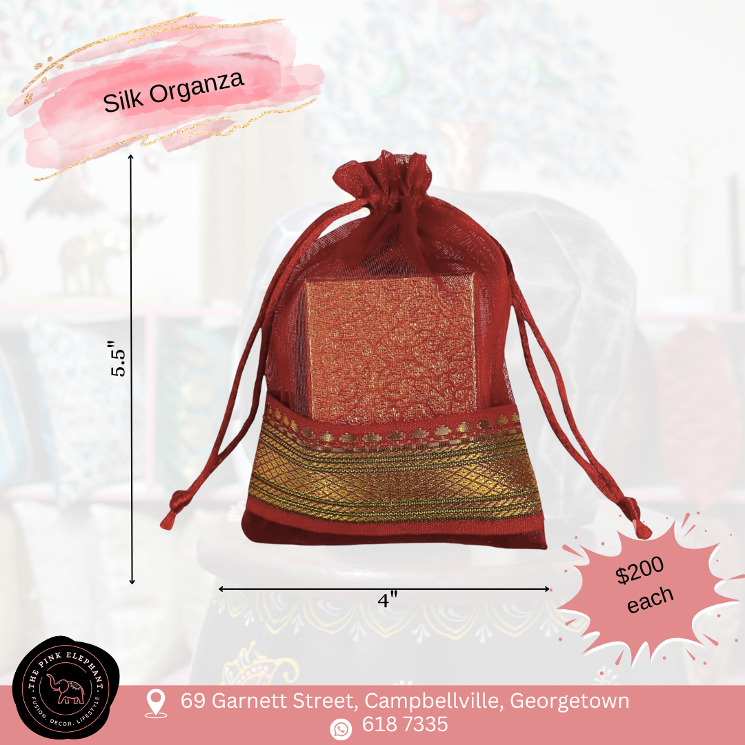 Dark Red Organza Gift Bags