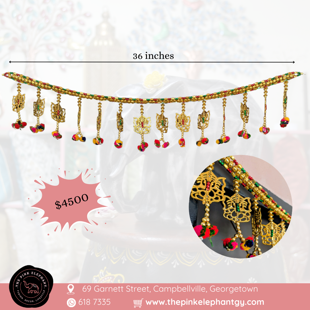 Multicoloured Ganesh Pom Pom Toran DS 24