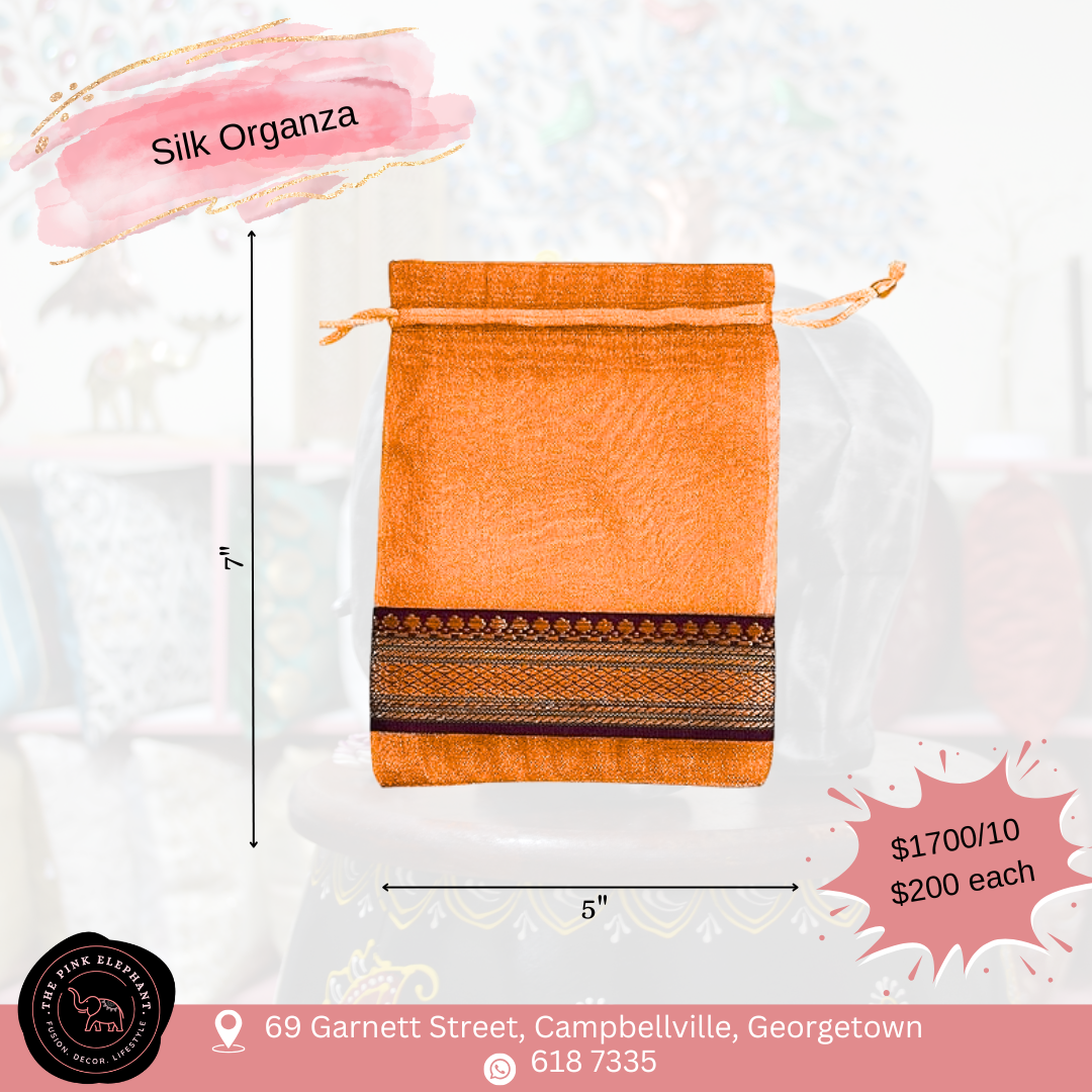 Orange Organza Gift Bags