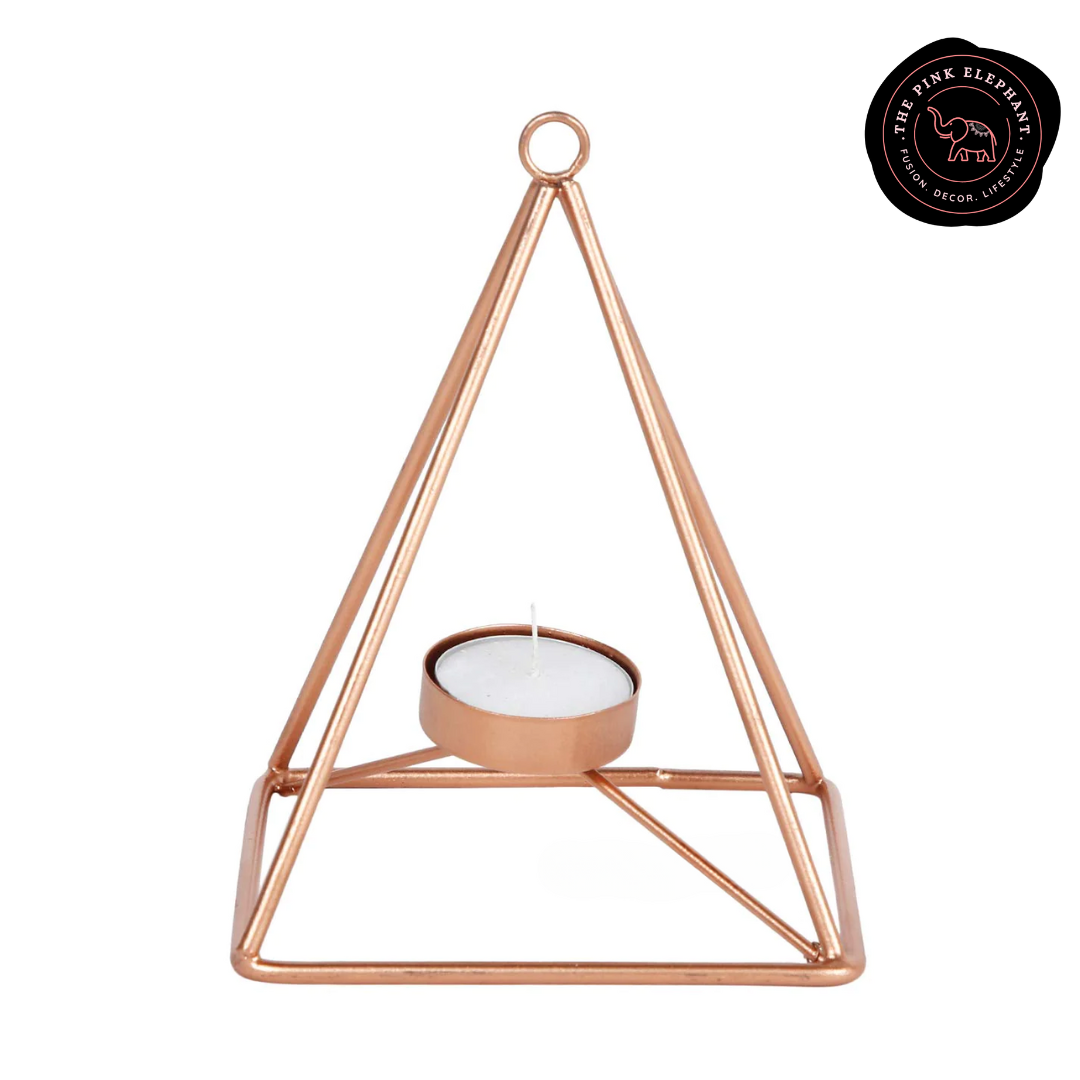 Rose Gold Pyramidal Candle Holder