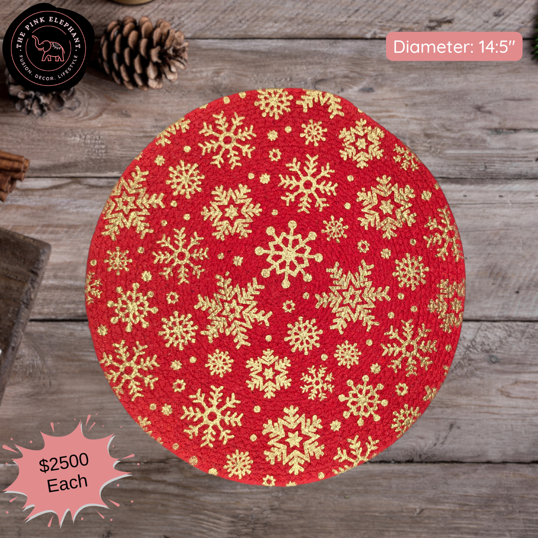 Gold Snowflake Christmas Placemat
