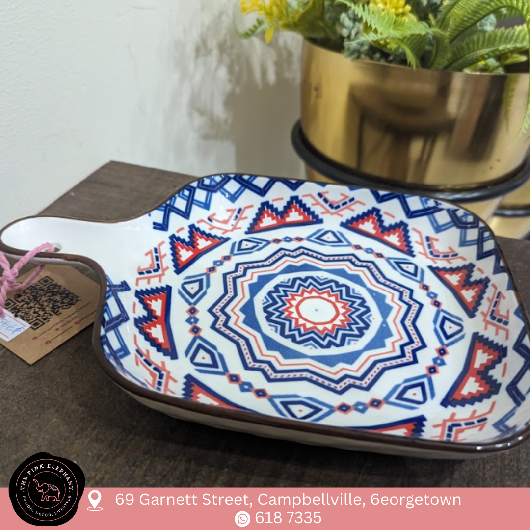 Red and Blue Platter wHandle