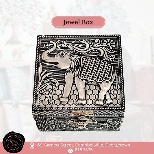 Silver Elephant Jewel Box