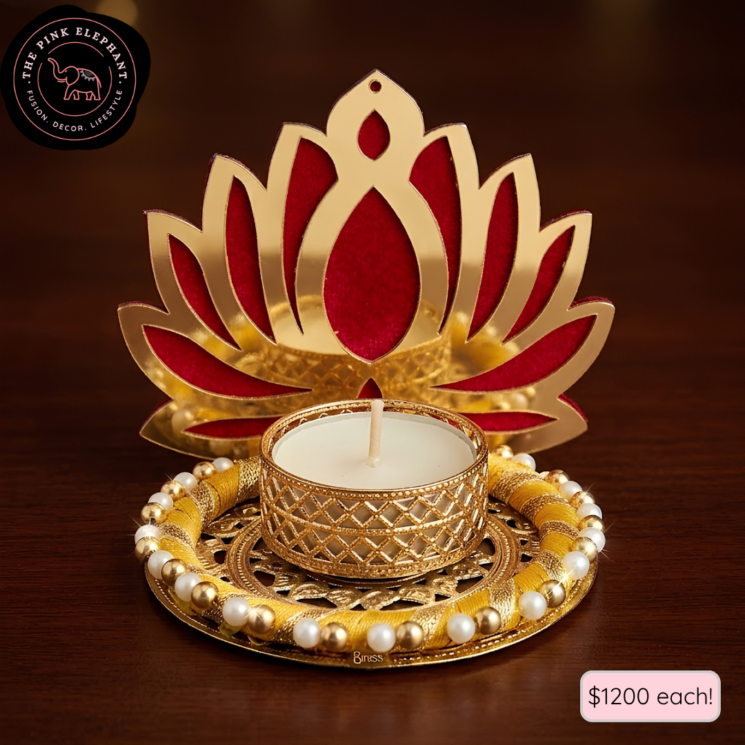 Handcrafted Pink Lotus Tealight Candle Holder - THC A16