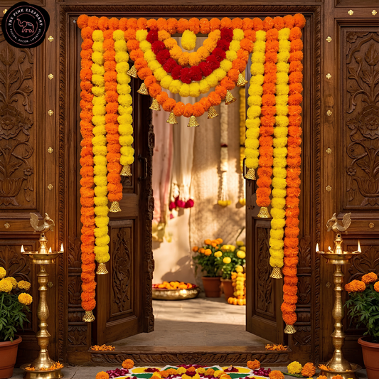 Orange Yellow Marigold Door Backdrop 6001