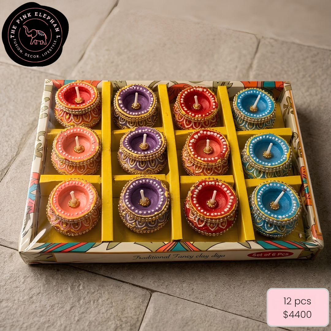 Terracotta Wax Matki Diya Set of 12 D124