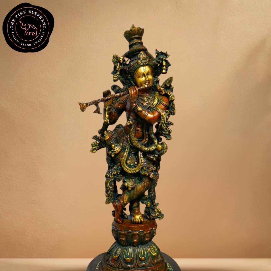 Brass Krishna Statue Standing