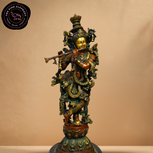 Brass Krishna Statue Standing