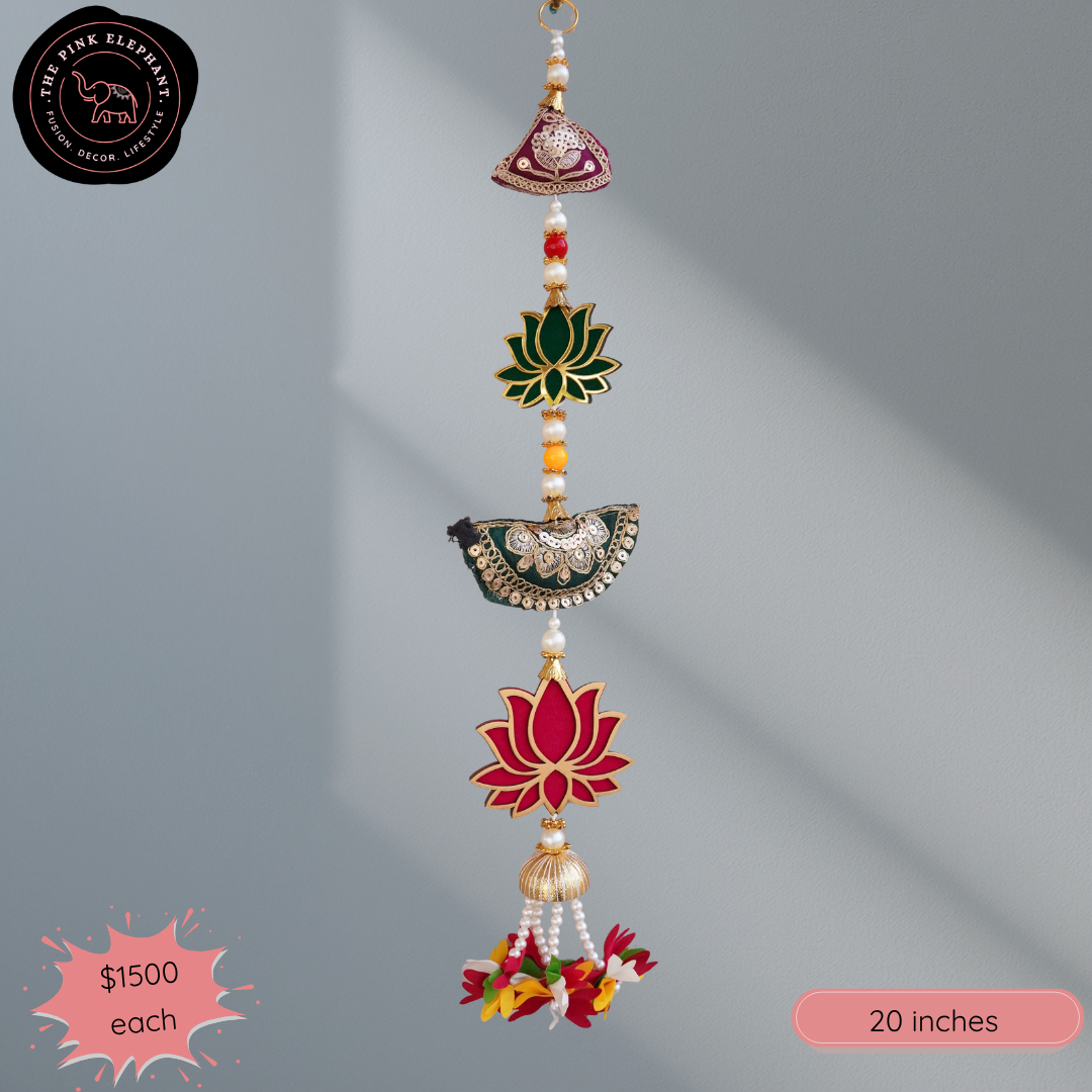 Mehendi Lotus Hanging -4543 (Pink and Blue)