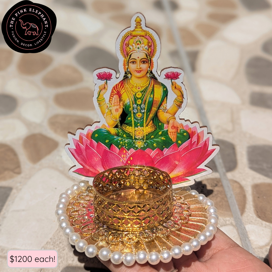 Handcrafted Ganesh/Laxmi Tealight Candle Holder - THC A45