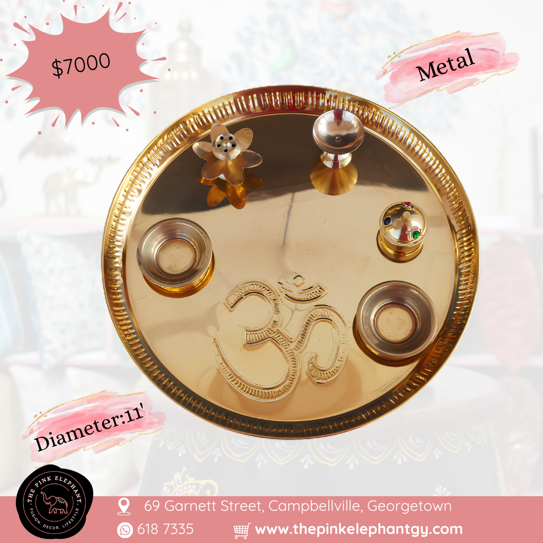 Brass Om Puja Thali w Articles