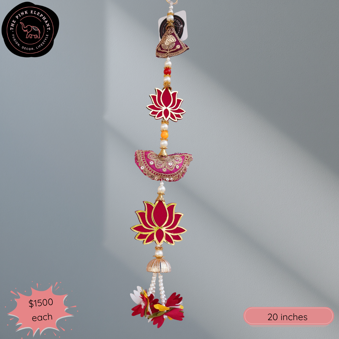 Mehendi Lotus Hanging -4543 (Pink and Blue)