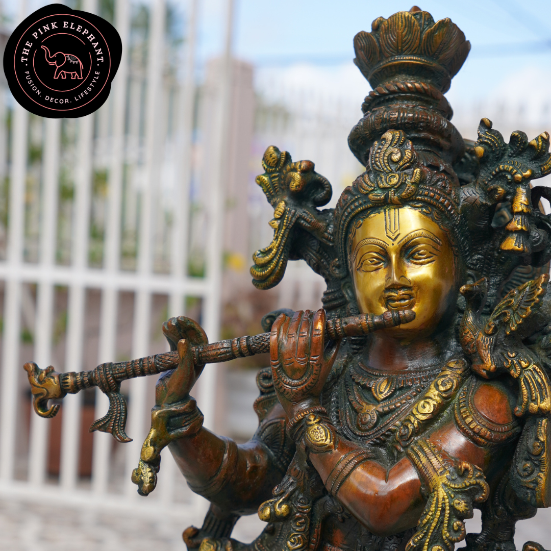 Brass Krishna Statue Standing