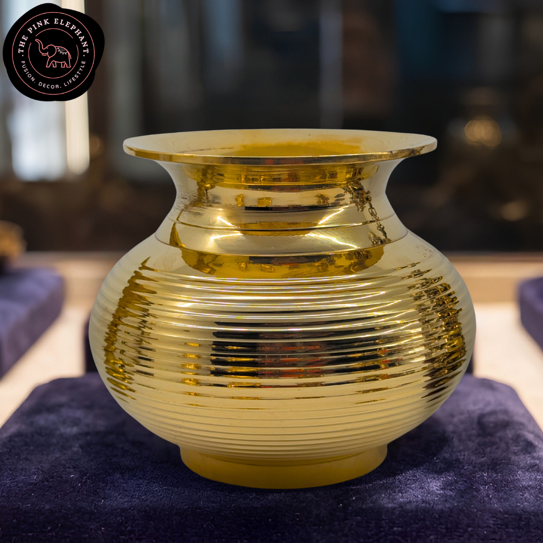 Brass Lota Ribbed