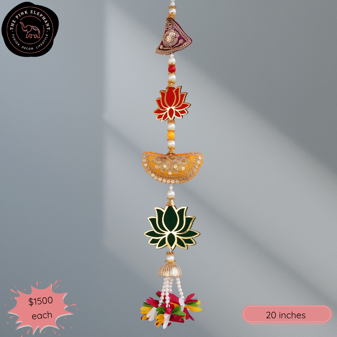 Mehendi Lotus Hanging -4543 (Pink and Blue)