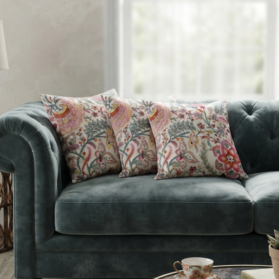 Floral Paisley Tapestry Cushion Cover-24''