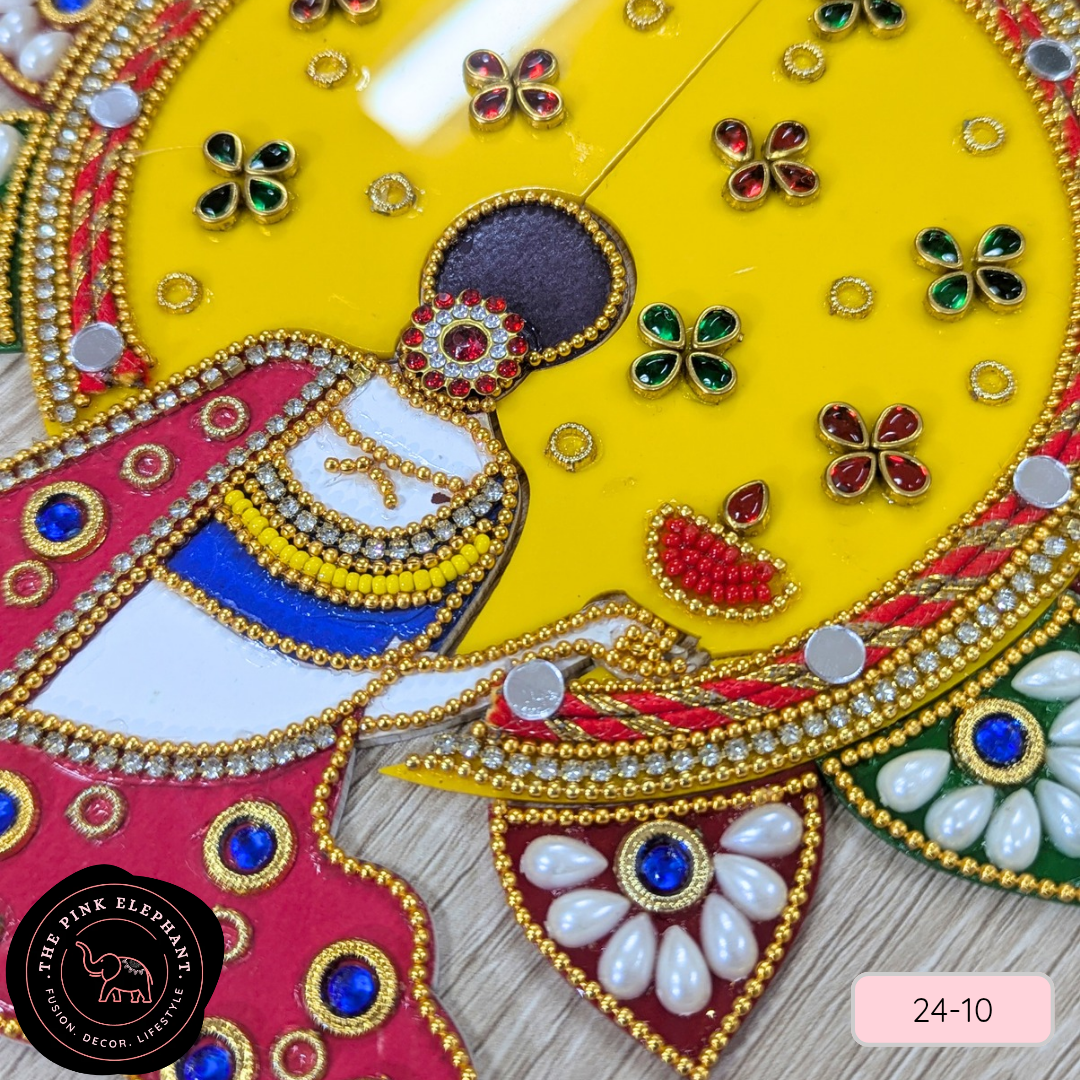 Devotional Diwali Lady 8" Acrylic Rangoli 24-10