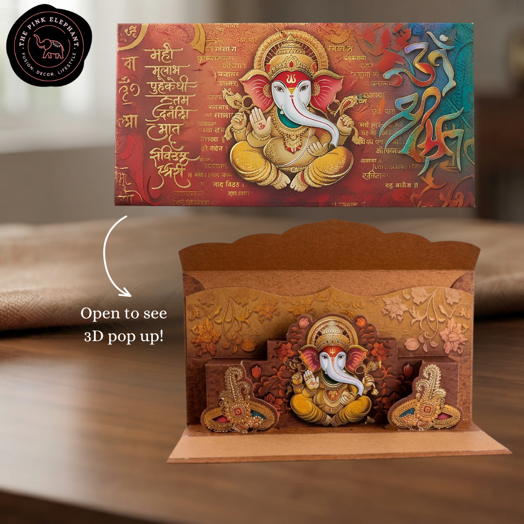Ganesh Red Envelope with 3D Pop Up