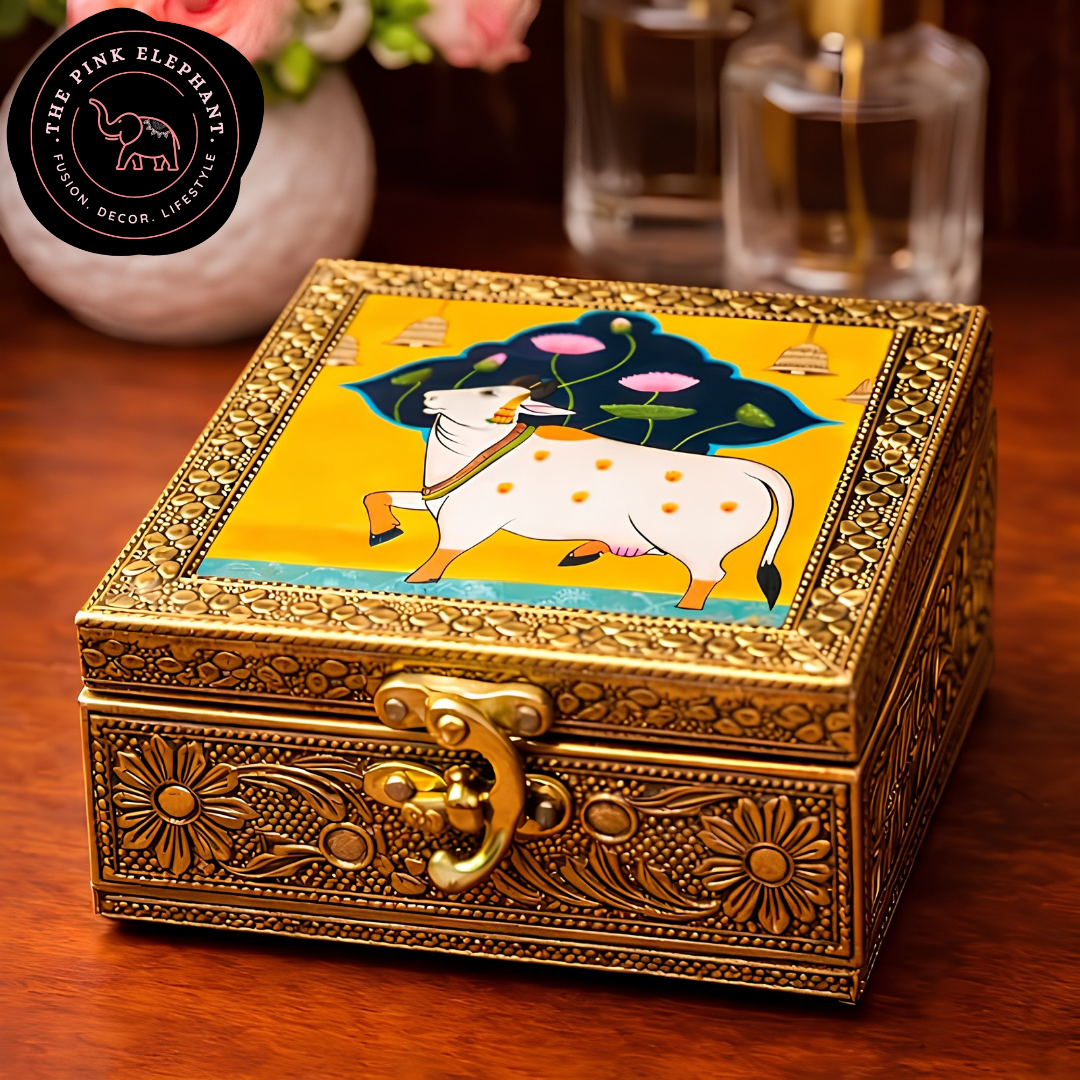 Pichwai Cow Jewel Box