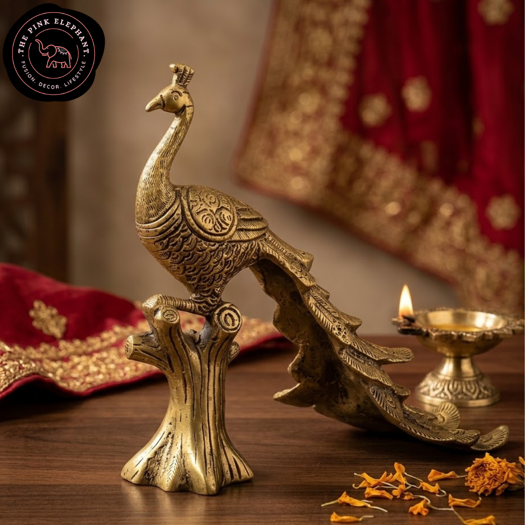 Brass Peacock Statue