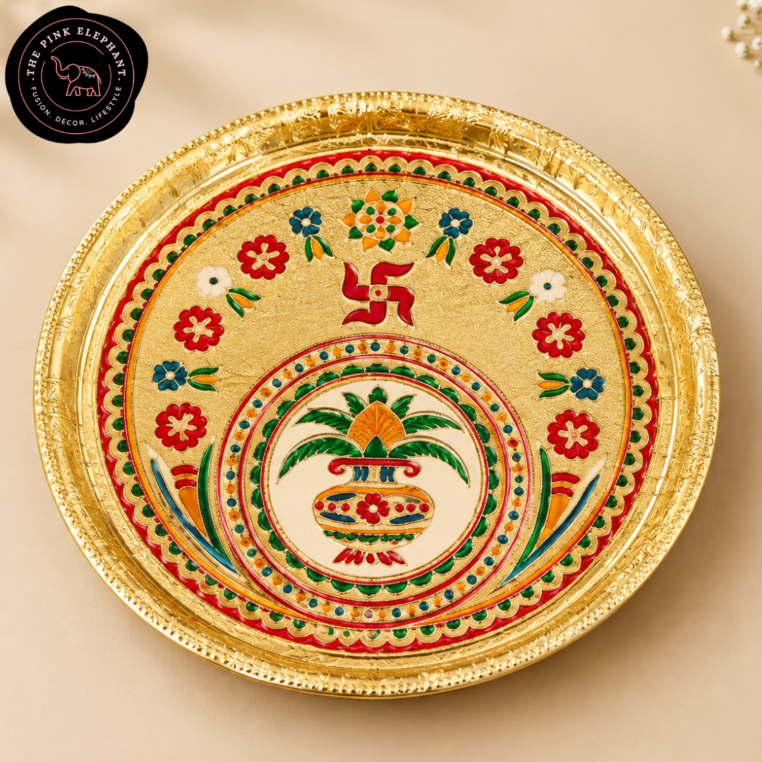 Meenakari Puja Thali - Assorted Designs