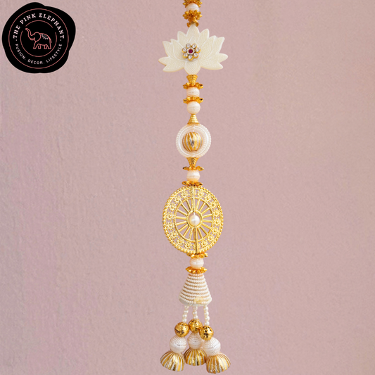 White and Gold Latkan Hanging 29"