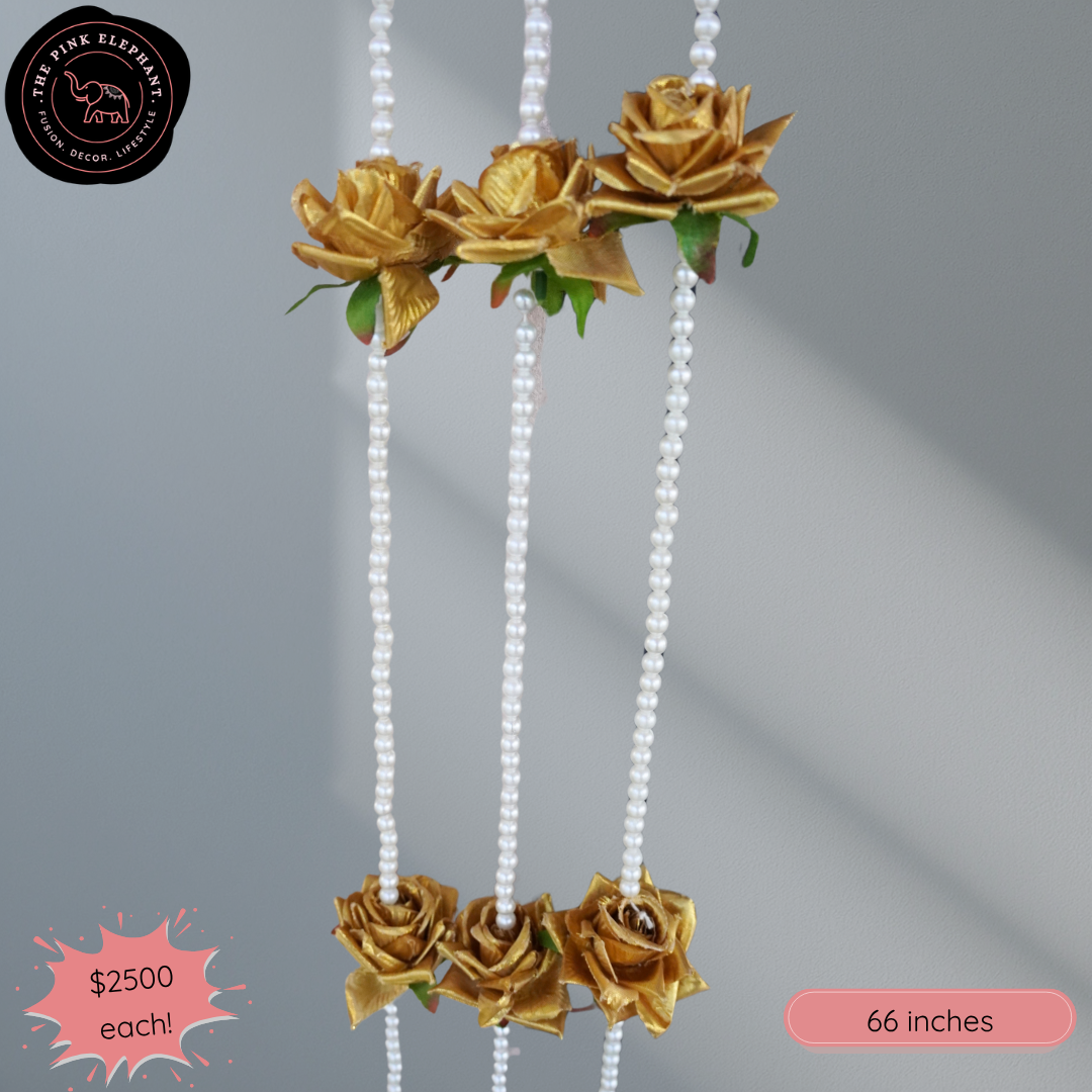 Premium Velvet Rose Strings with Pearl