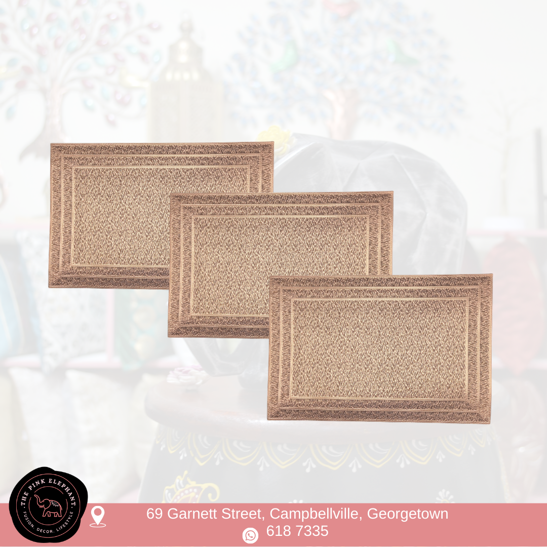 Rose Gold Rectangle Vinyl Placemat