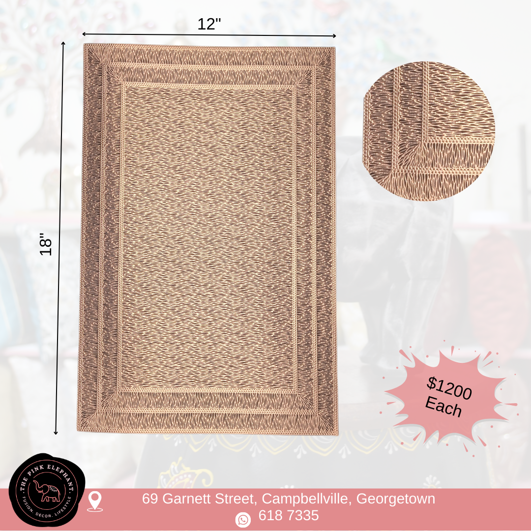 Rose Gold Rectangle Vinyl Placemat